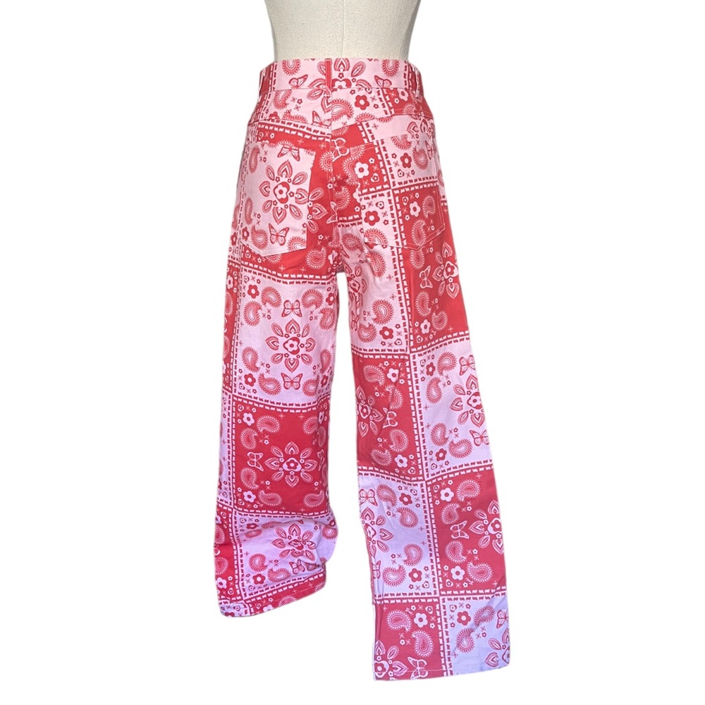 Lisa Says Gah Red Paisley Straight-Leg Jeans - Picture 9 of 13